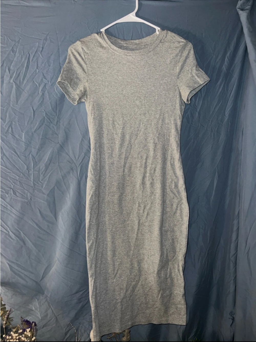 SHEIN Heather Grey Short-Sleeve Maxi Tee Dress